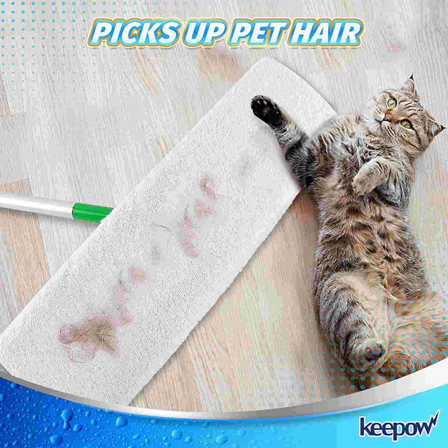 KEEPOW Washable Cotton Mopping Pads for Surface/Hardwood Floor Cleaning for Swiffer Sweeper X-Large Mop