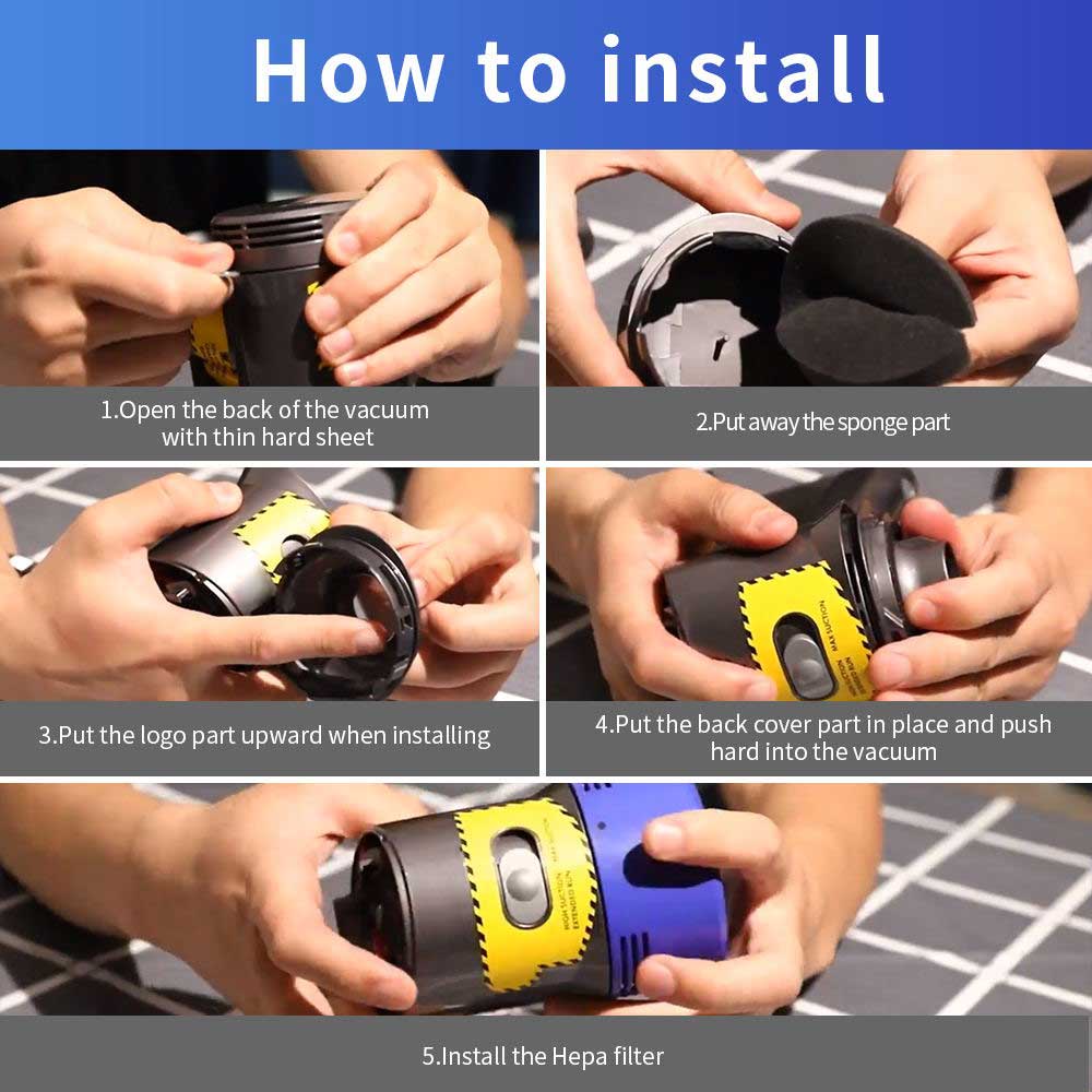 KEEPOW 1522V Post HEPA Filter Replacement & Motor Cover for Dyson