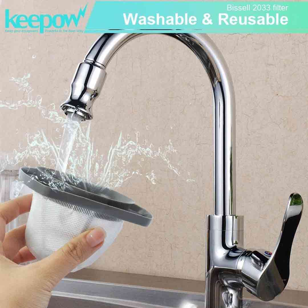 KEEPOW 0213F 3 Pcs Featherweight Replacement Filters for Bissell