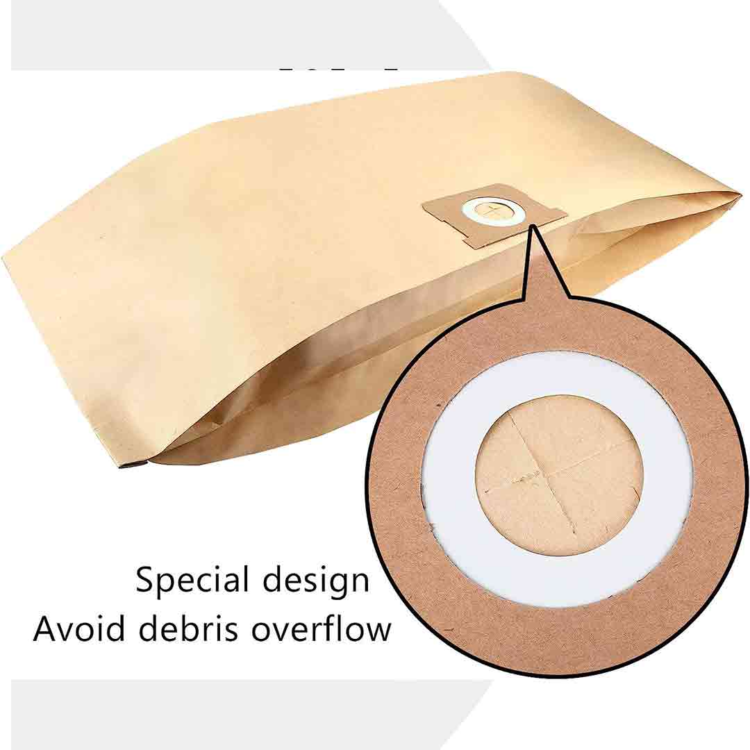KEEPOW 5602D Shop Vac Bags for Stanley 5 to 6 Gallon Vacuum 8 Pcs