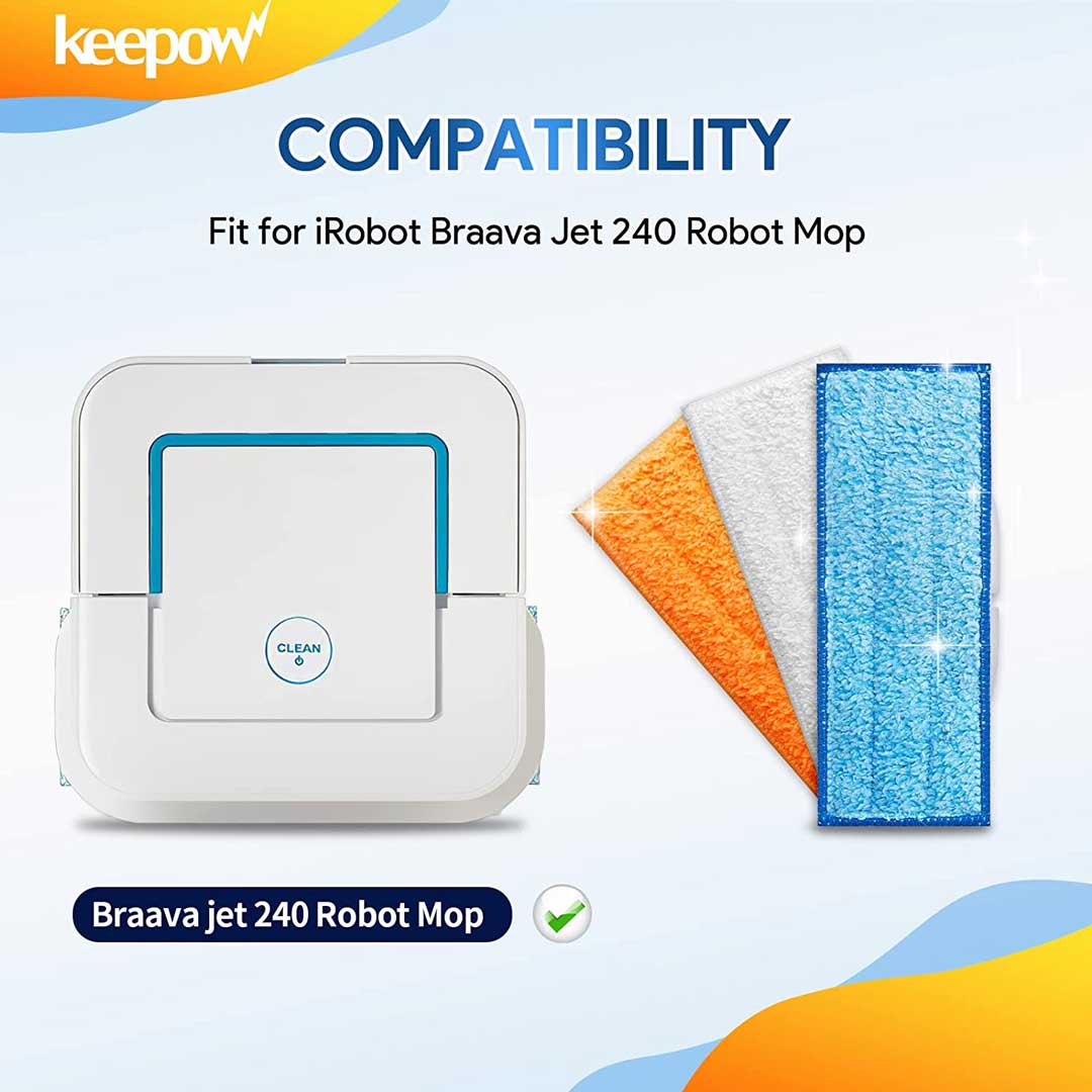 KEEPOW 2707M 2.76*7.1 Inches Mop Pads for Robot Vacuum Cleaner