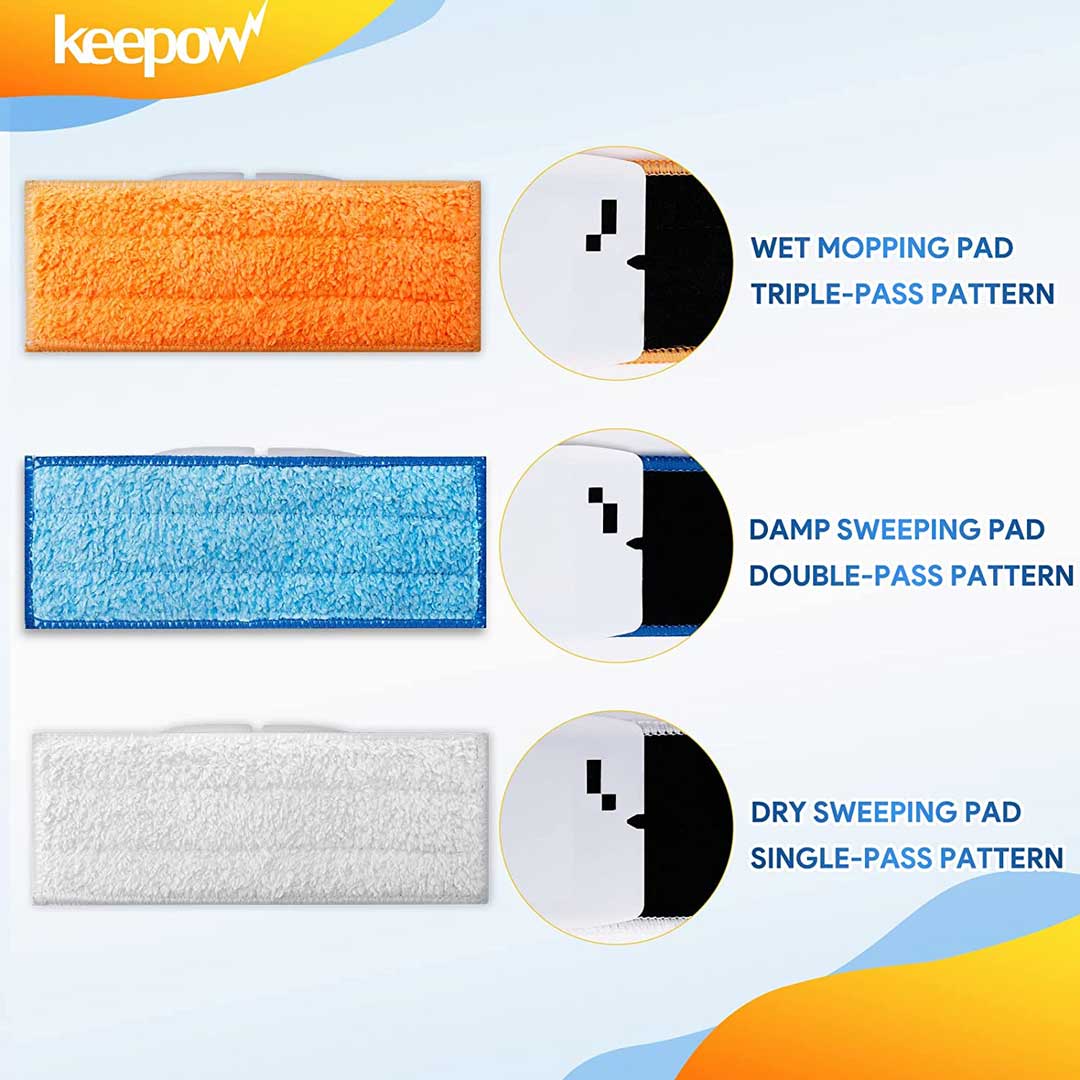KEEPOW 2707M 2.76*7.1 Inches Mop Pads for Robot Vacuum Cleaner