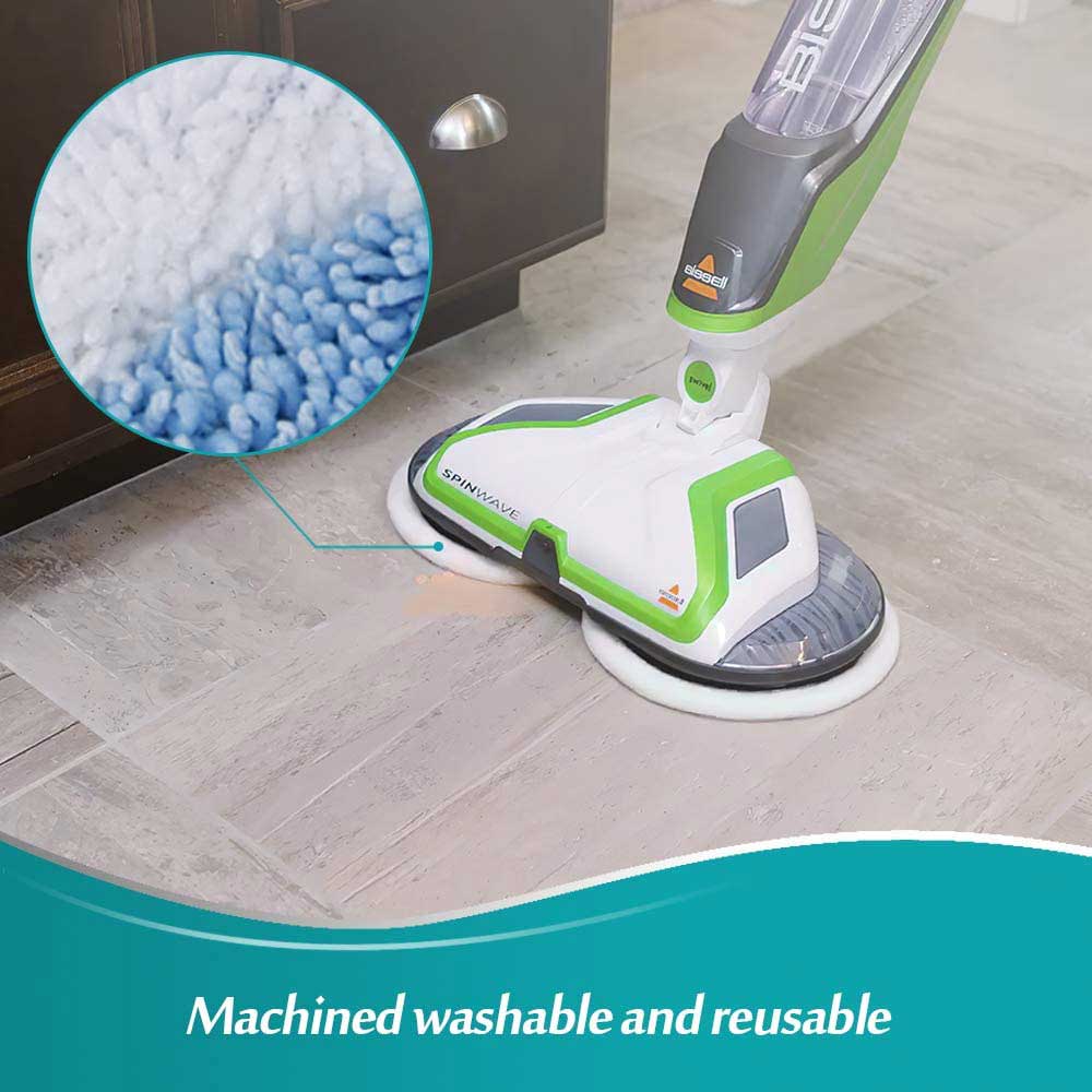 KEEPOW 0215M Spinwave Steam Mop Pads for Bissell 6 Pcs