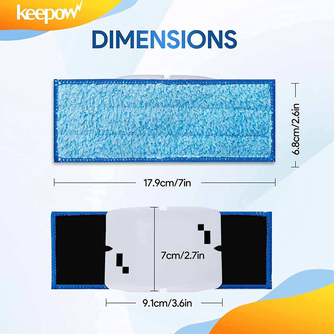 KEEPOW 2707M 2.76*7.1 Inches Mop Pads for Robot Vacuum Cleaner