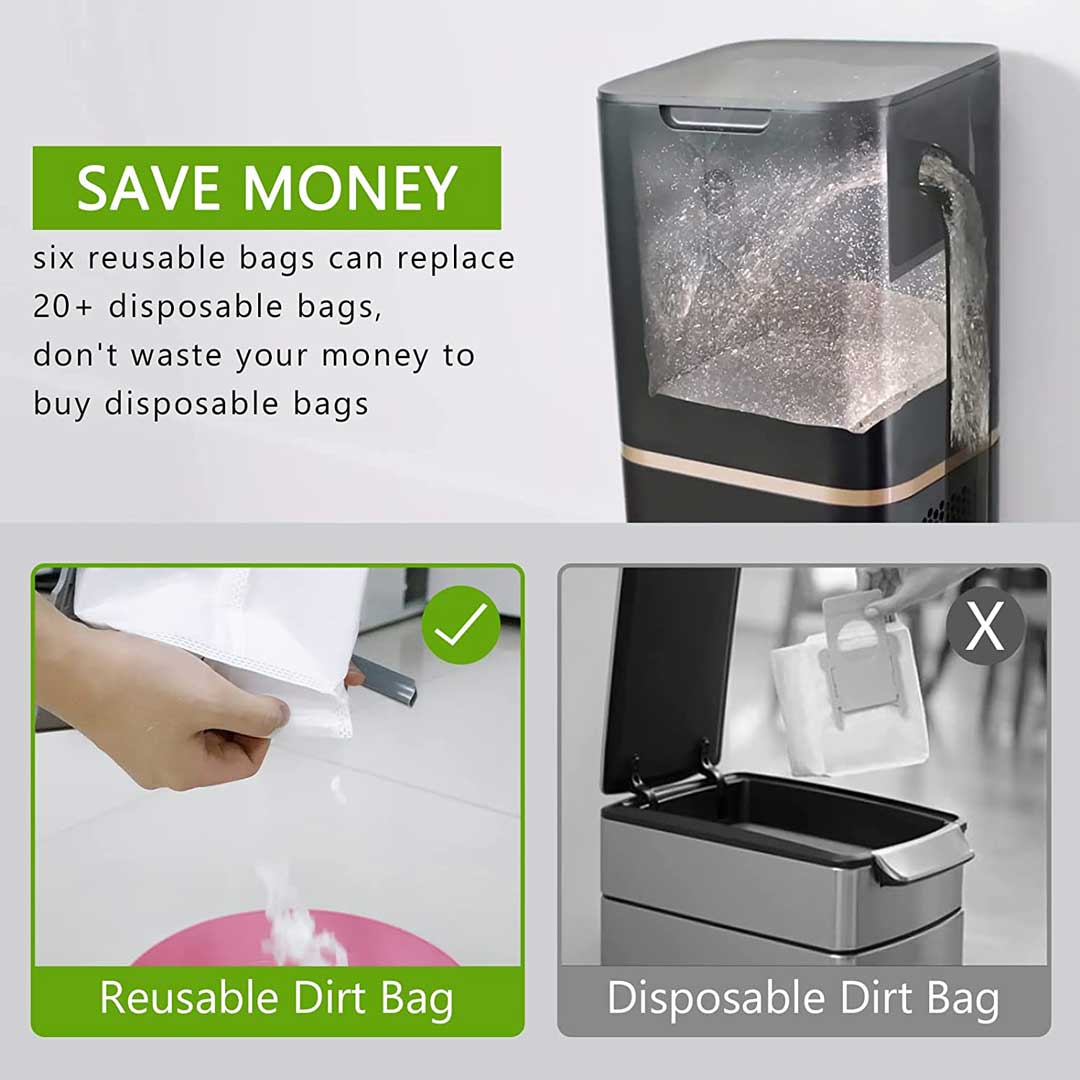 KEEPOW 2709D Reusable Replacement Bags for iRobot 6 Pcs