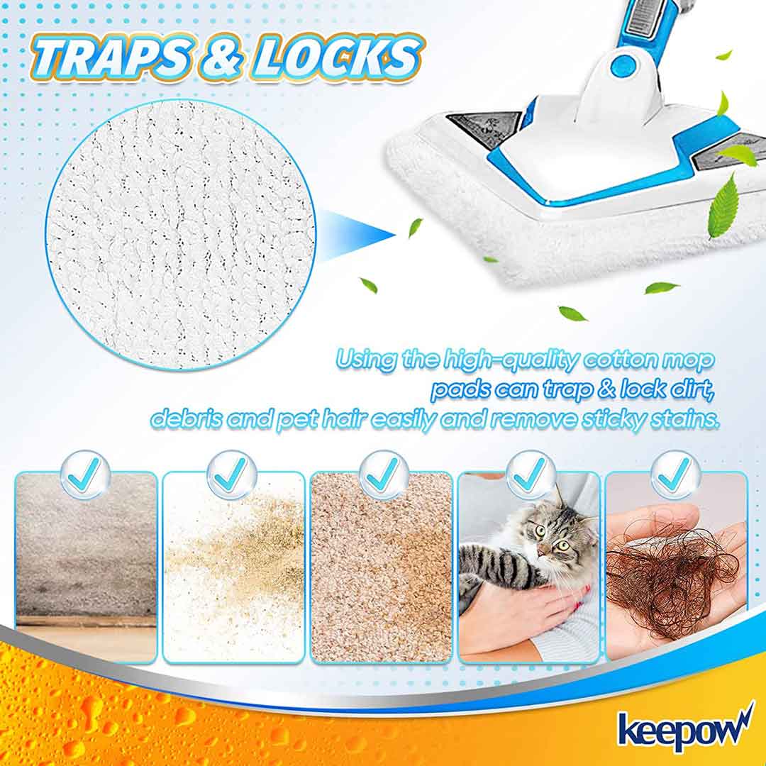 KEEPOW 0225M Steam Mop Pads for Bissell PowerEdge Lift Off 6 Pcs