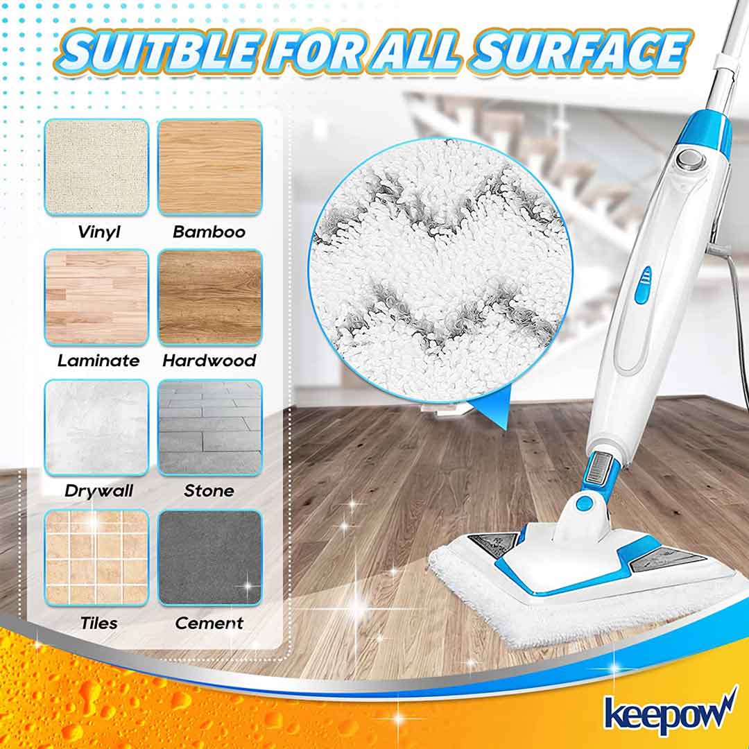 KEEPOW 0225M Steam Mop Pads for Bissell PowerEdge Lift Off 6 Pcs