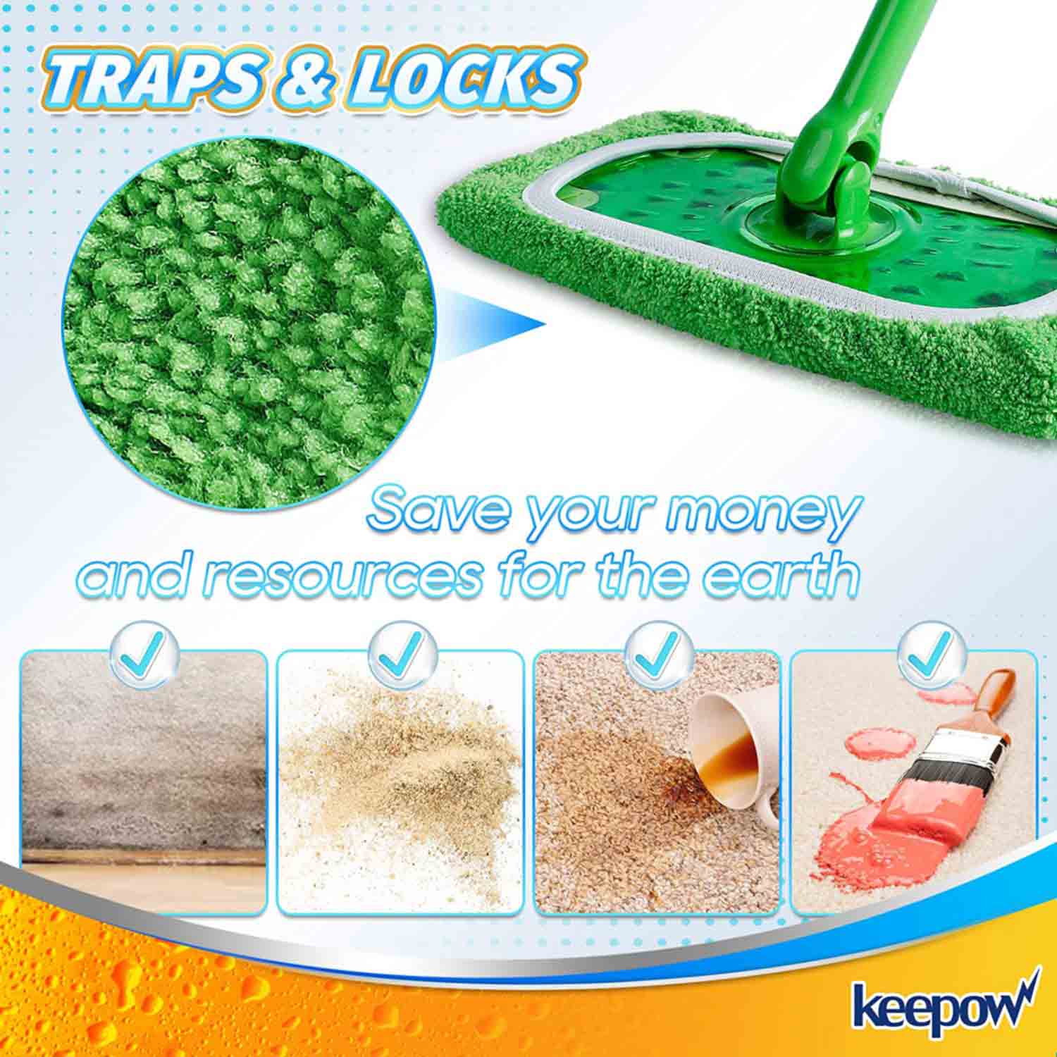 Keepow 2 packs Reusable Wet Pads Refills