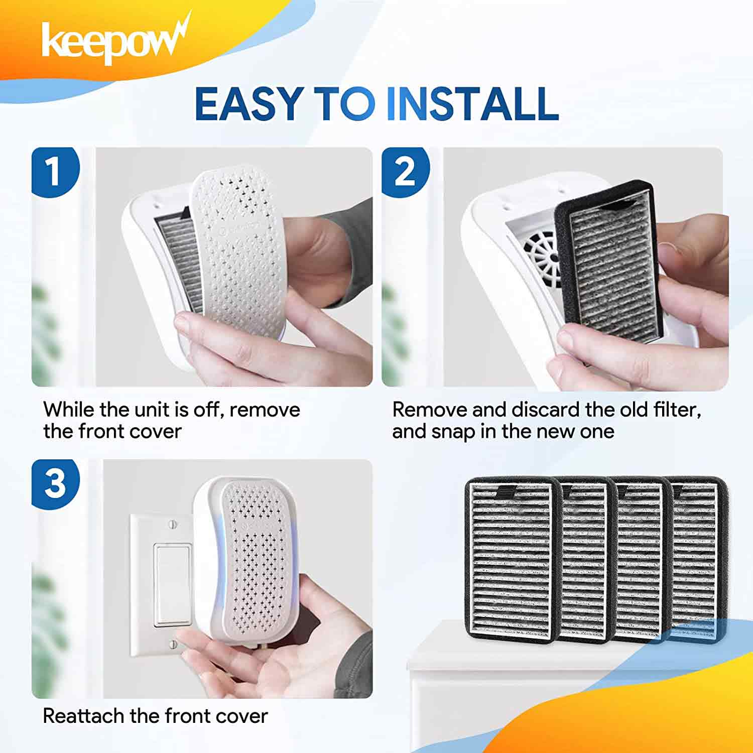 KEEPOW DSTx Air Purifier Filter Compatible with Clarifion DSTx Portable Air Purifier, 2 in 1 HEPA Air Purifier Filters