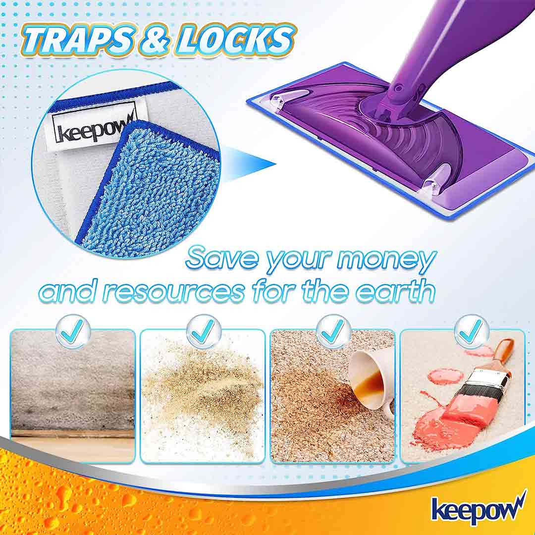 KEEPOW Reusable Wet Jet Pads Compatible with Swiffer Wet Jet Mop