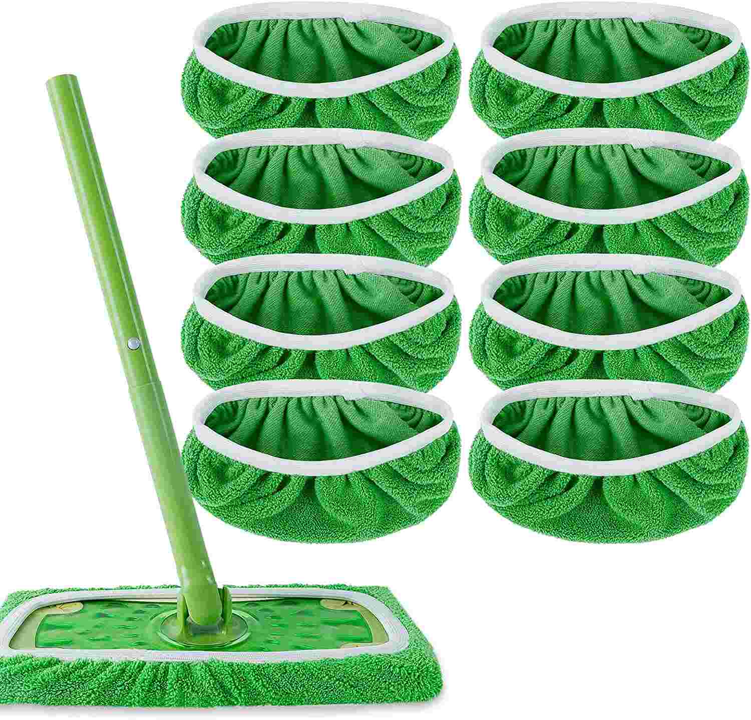 KEEPOW Replacement Pads for Swiffer Sweeper Mop, 8 Pack, Green