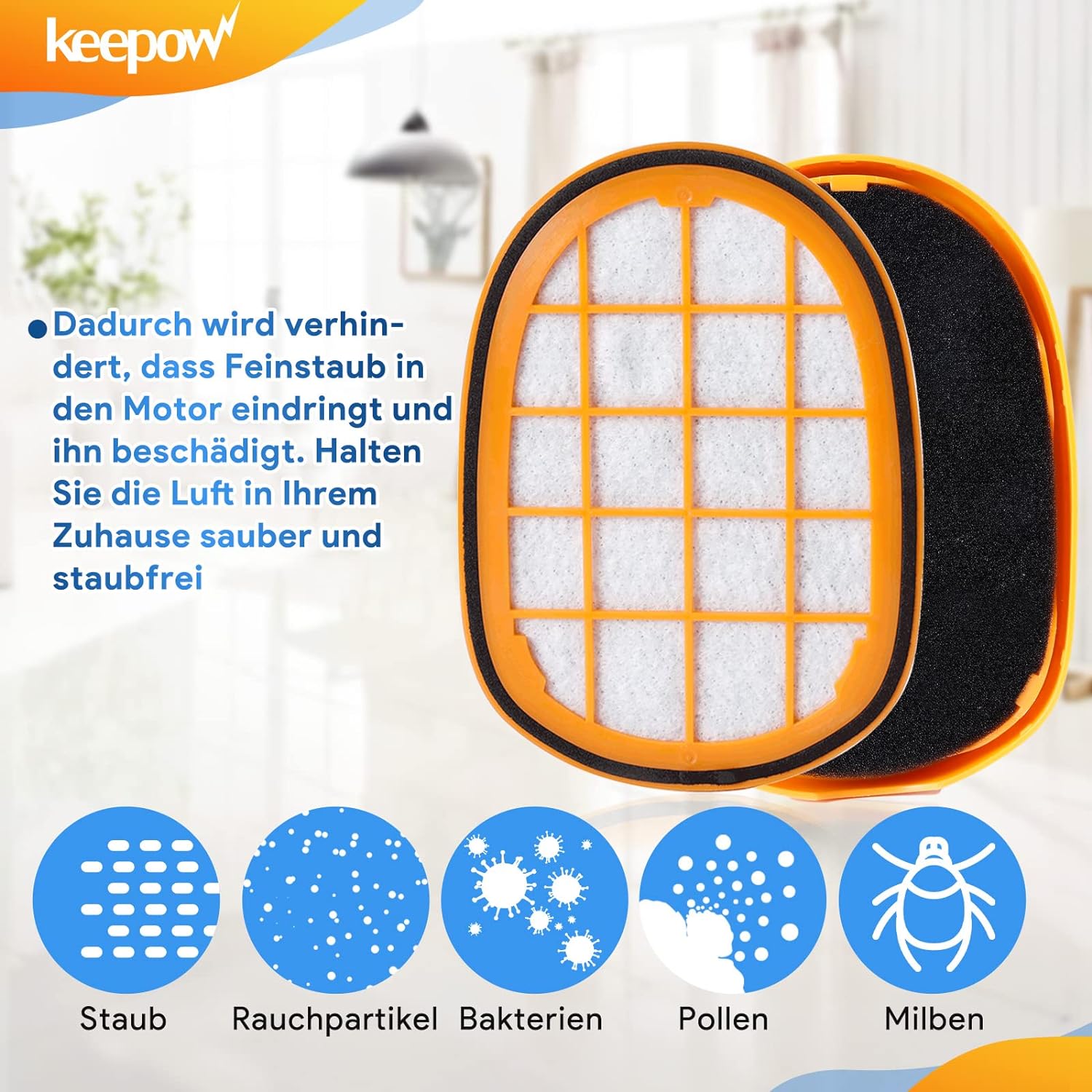 KEEPOW 4706F 3 filtri FC5005/01 per aspirapolvere Philips SpeedPro Max Aqua Plus FC6826 XC7042 XC8045 XC8147 XC8347, filtro di ricambio accessori per aspirapolvere Philips Speedpro Max