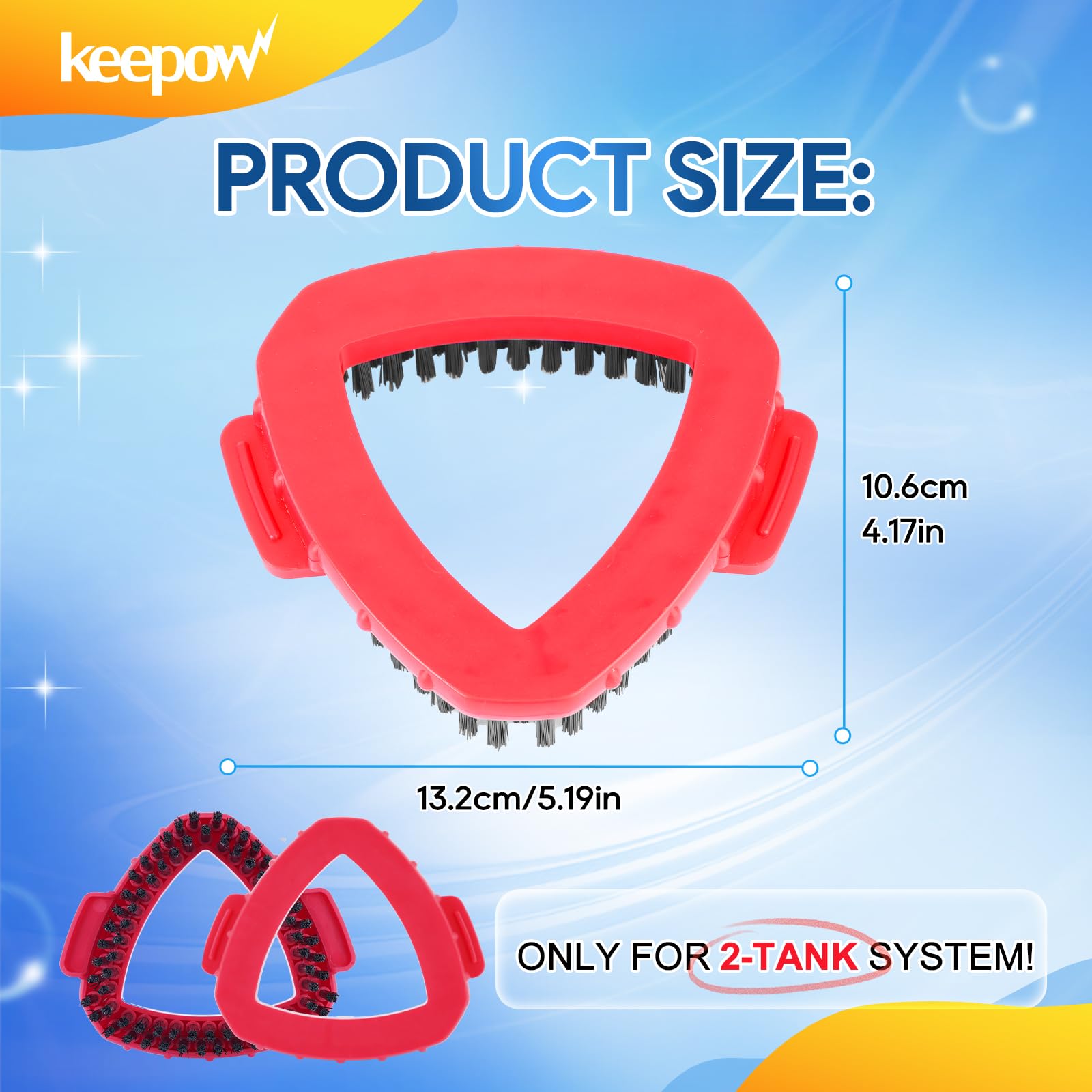 KEEPOW Spin Mop Replace Head Base Scrub Brush Compatible with O Ceda RinseClean 2 Tank System, Shower Floor Scrubber for Bathroom Kitchen Wall Tile Deck