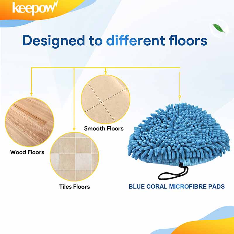 KEEPOW 5 Coral Microfibre Universal Steam Mop Pads