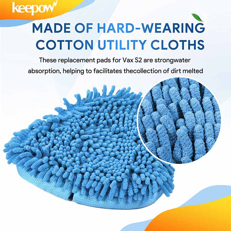 KEEPOW 5 Coral Microfibre Universal Steam Mop Pads