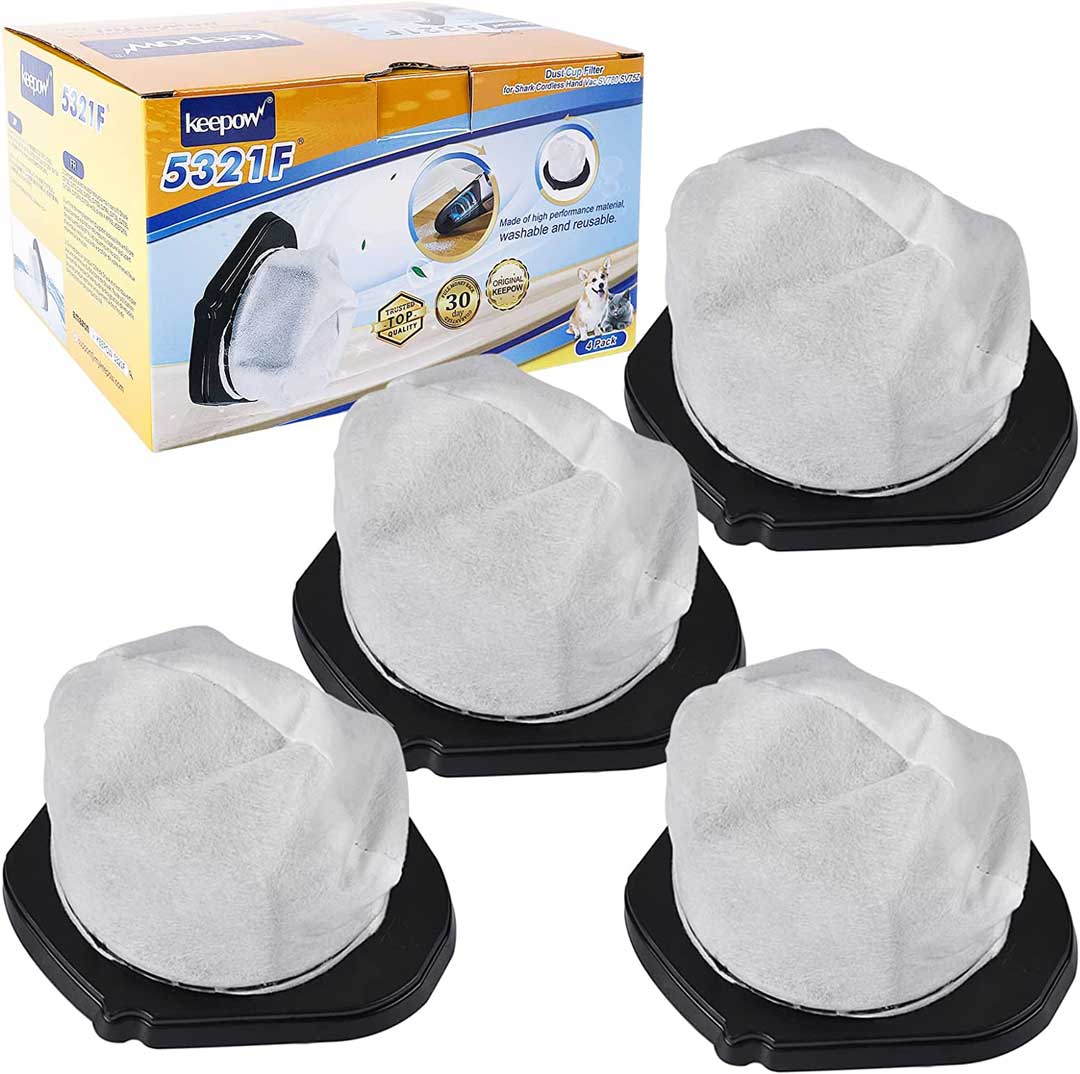 KEEPOW 5321F Dust Cup Filter For Shark Cordless Vacuums 4 Pcs