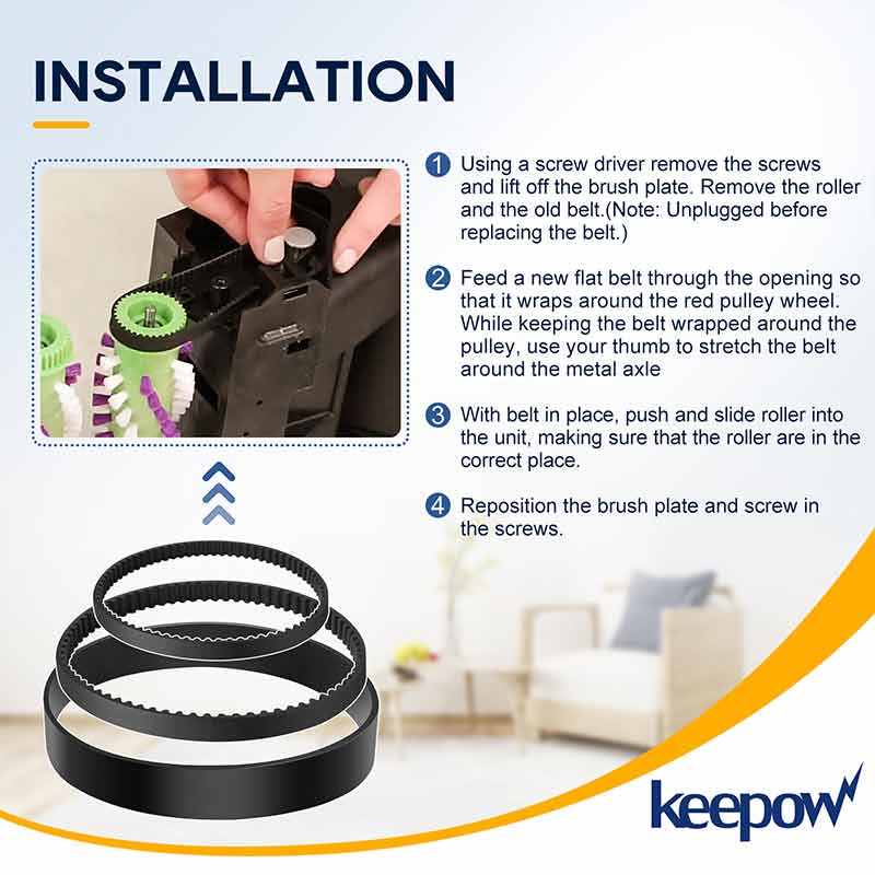 KEEPOW 0233B ProHeat 2X Revolution Belts Set for Bissell