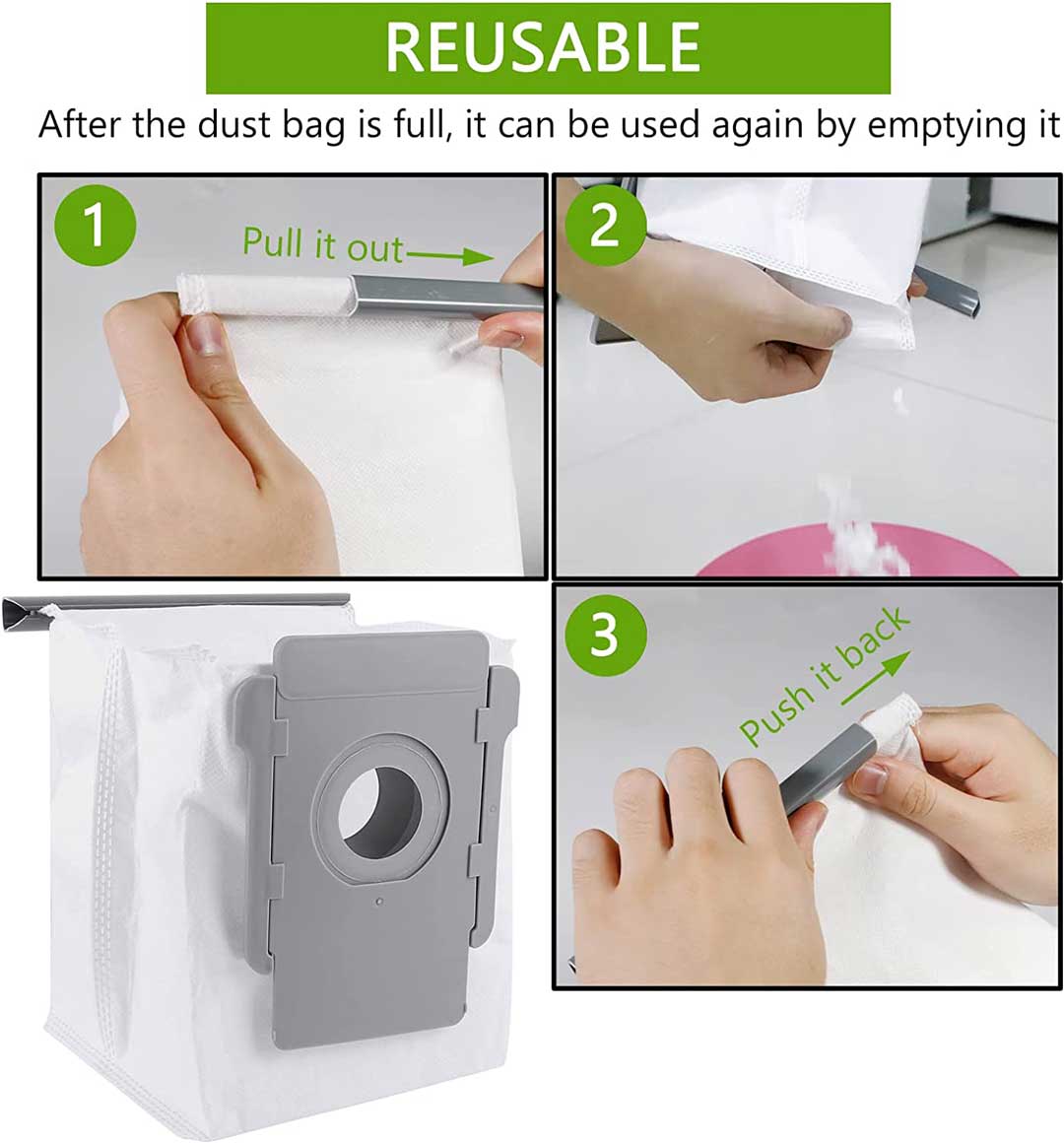 KEEPOW 6 Pcs Reusable Replacement Bags for iRobot