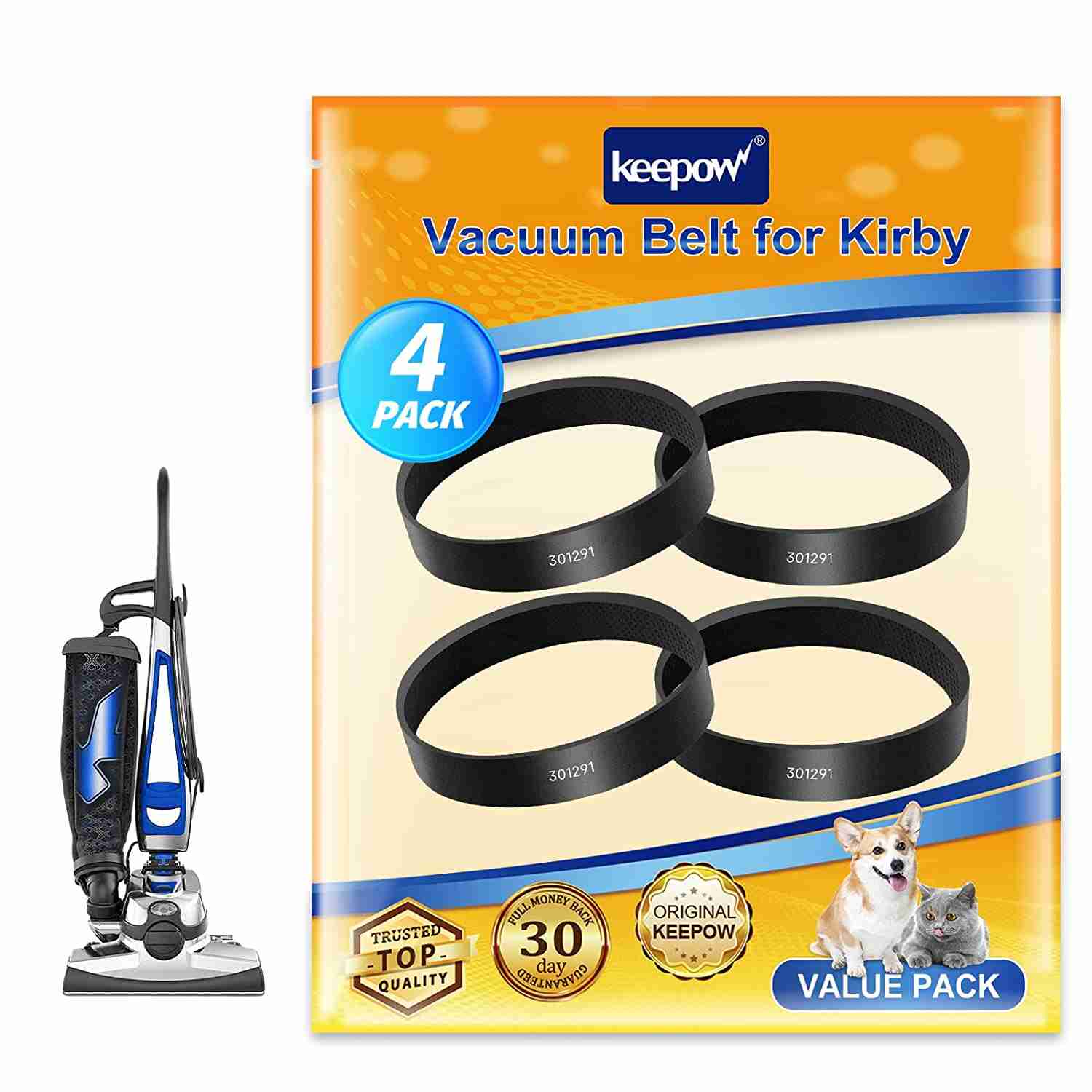 KEEPOW Replacement Vacuum Belt for Kirby 4-Pack