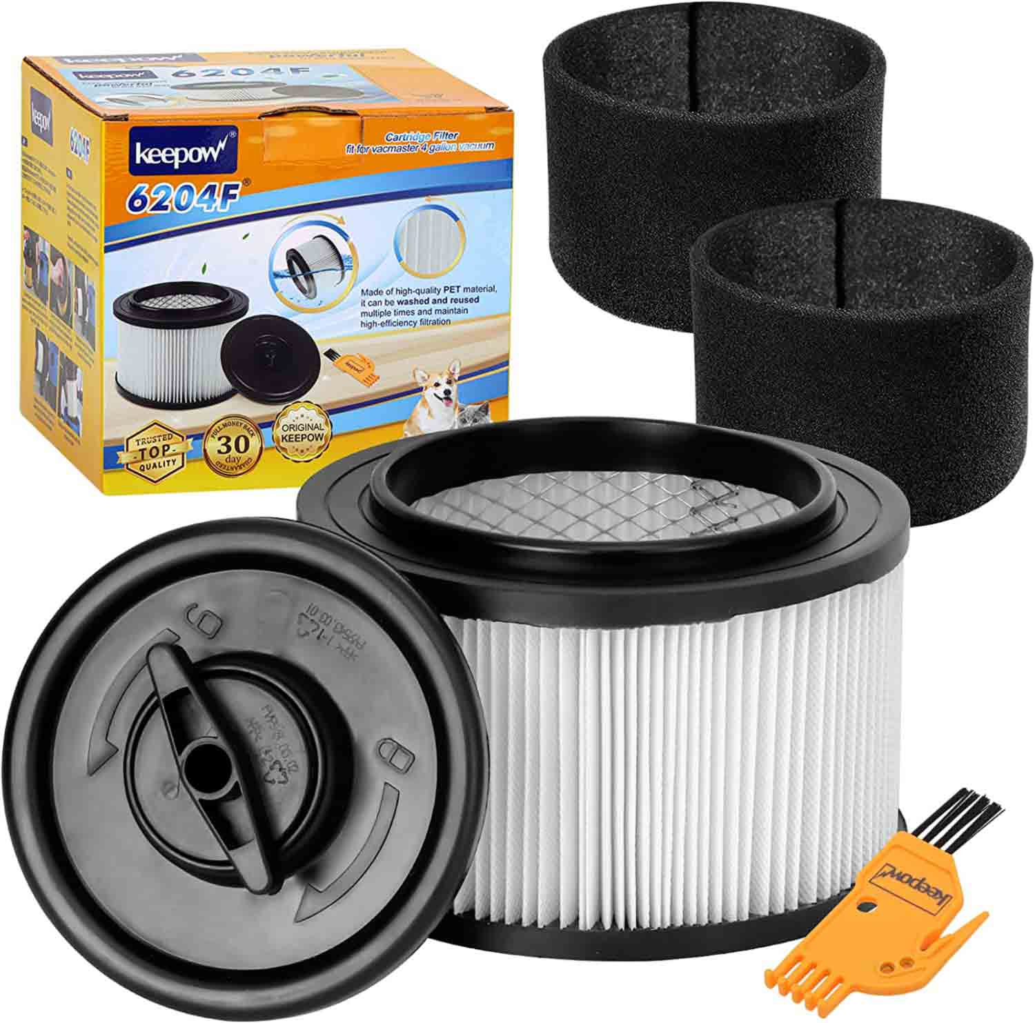 KEEPOW Replacement Cartridge Filter Set for Vacmaster 4-Gallon