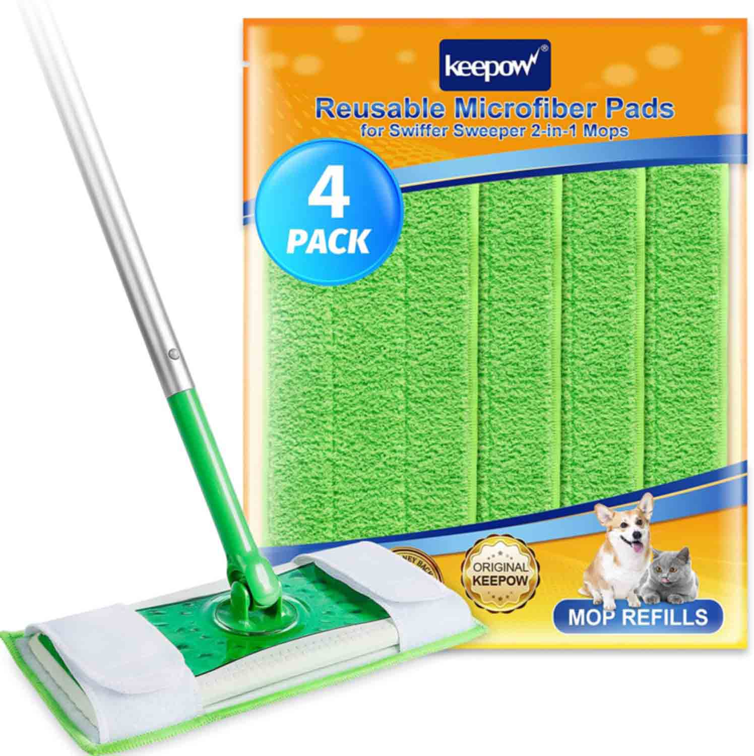 KEEPOW Dry Sweeping Cloths for Swiffer Sweeper 4-Pack