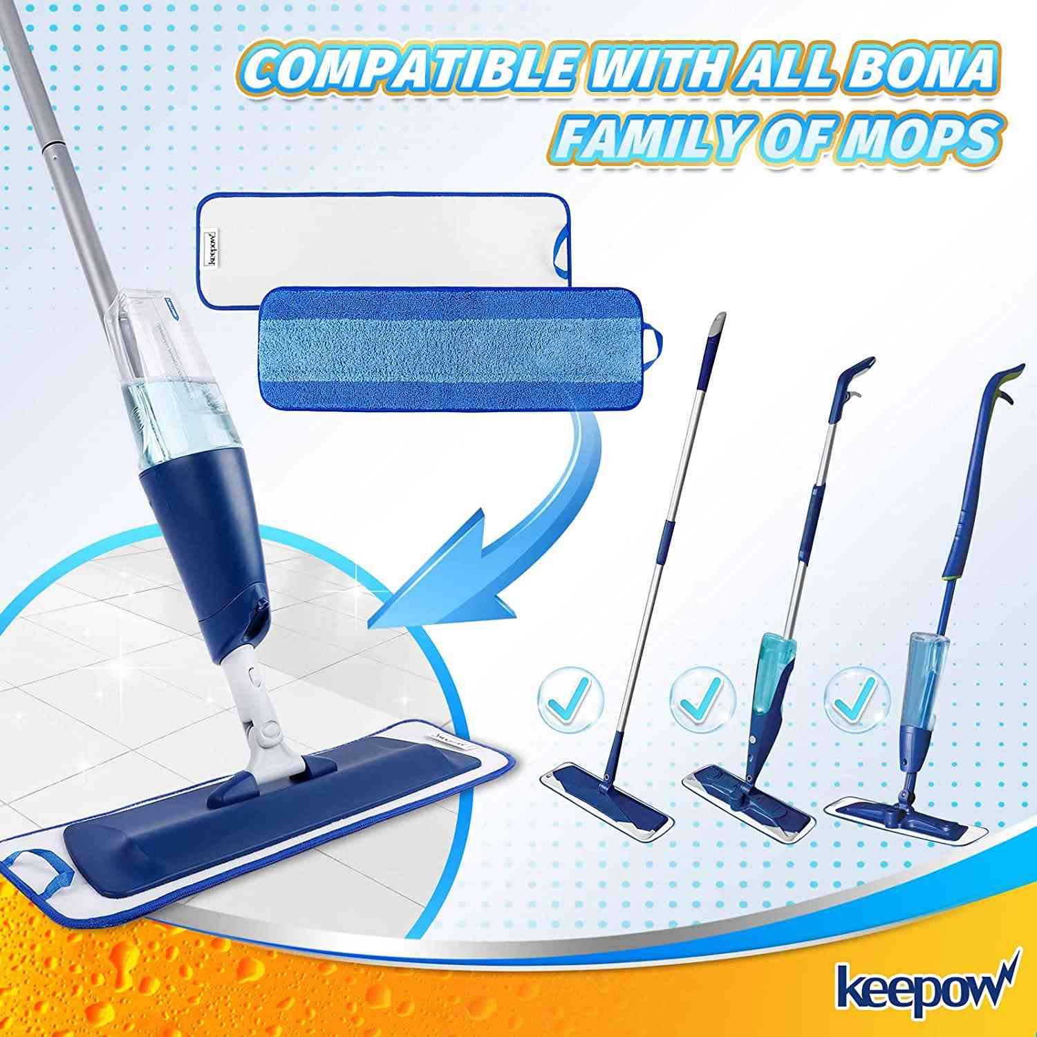 KEEPOW Mop Pad Compatible with Bona