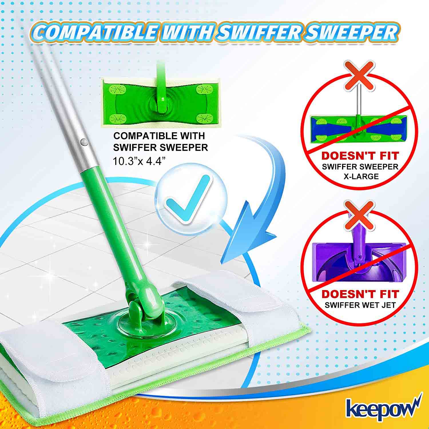 Reusable & Washable Microfiber Mop Pads Refills for swiffer