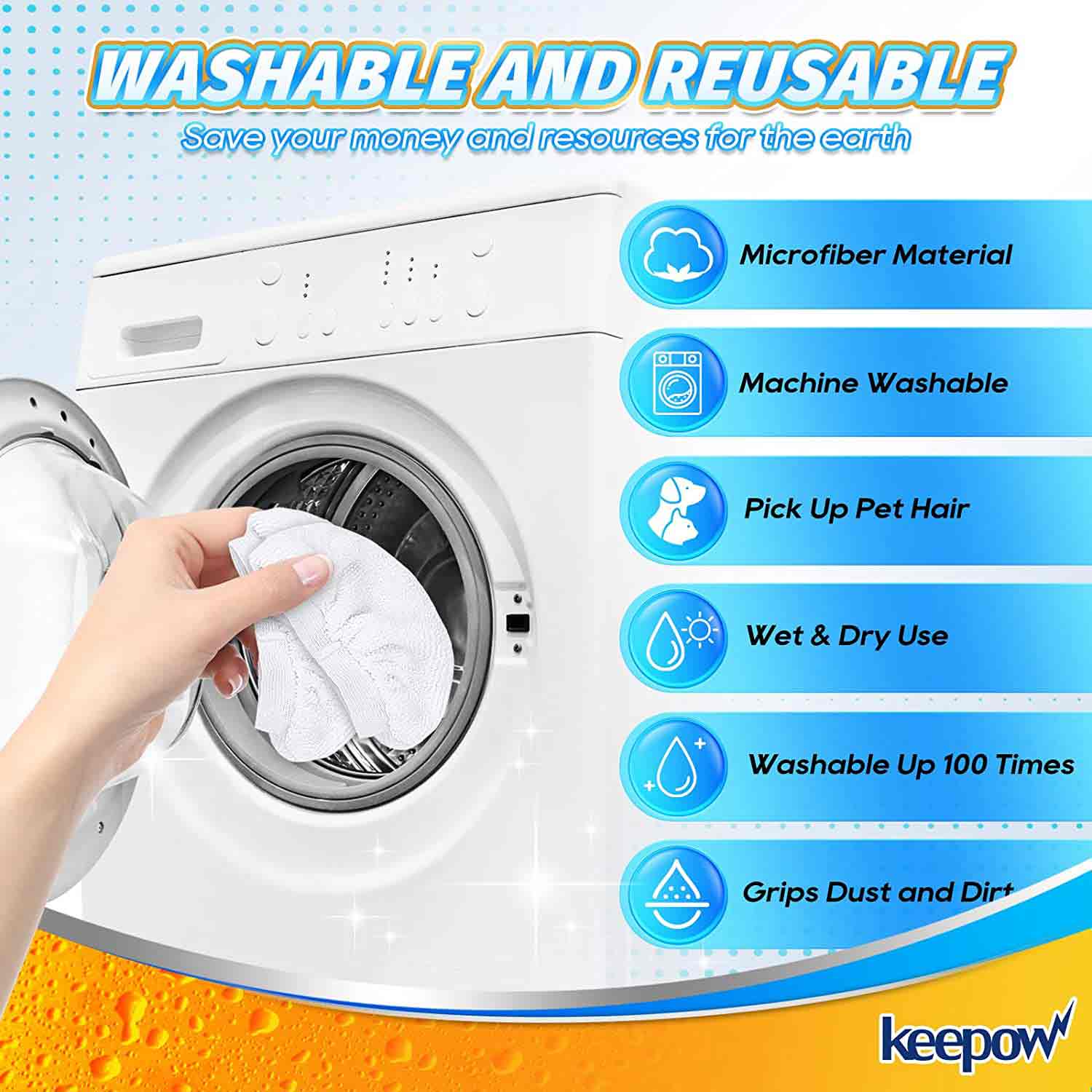 KEEPOW Universal Microfiber Cloths for Handheld Steam Cleaner