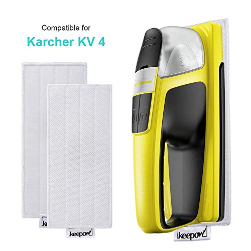 KEEPOW Microfibre Cloths Compatible with Kärcher KV 4 Cleaning Cloth, Velcro Fastening and Washable Pack of 5