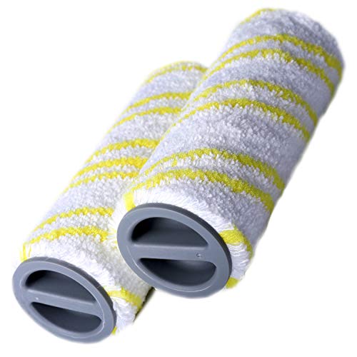 KEEPOW 2 Pack Rollers Set for Karcher FC3 FC5 Hard Floor Cleaner, Microfibre Washable Replacement for Karcher FC3 FC5 Roller (Yellow)