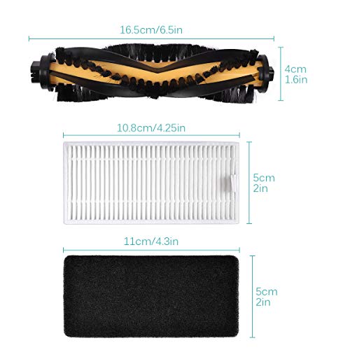 KEEPOW 17 Replacement Set suitable for ECOVACS Robotics DEEBOT N79S, 8 Side Brushes, 1 Main Brush,6 Hepa Filter, 1 Main Filter, 1 small Brush