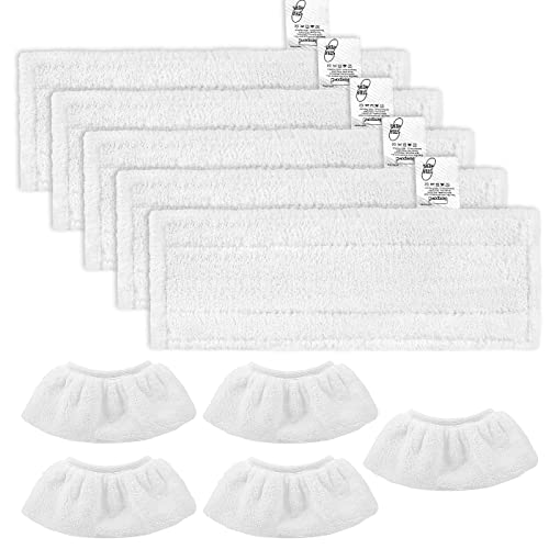 KEEPOW Lot de 10 chiffons en microfibre compatibles avec les nettoyeurs vapeur Kärcher EasyFix SC 2, SC 3, SC 4, SC 5 (5 buses de sol + 5 buses manuelles)