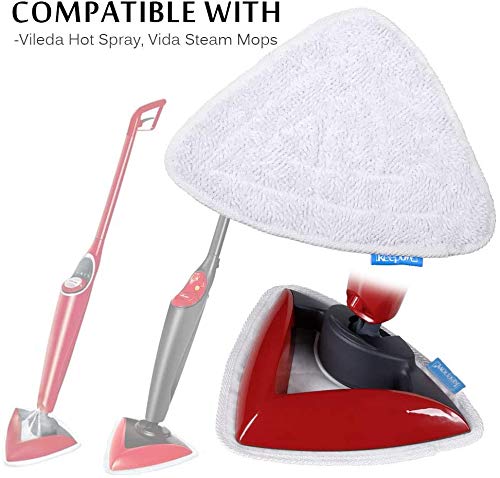 Keepow, 8 panni di ricambio Steam Mop Pads per Vileda 100 Hot Spray Mop, confezione familiare, bianco