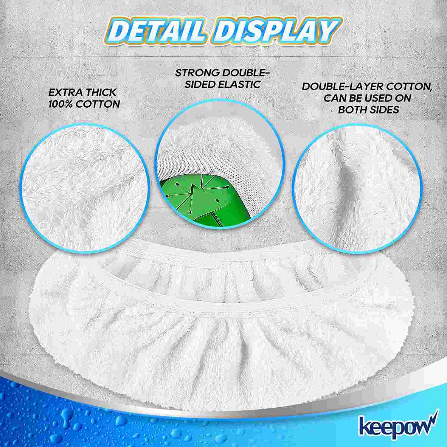 KEEPOW Reusable XL Dry Sweeping Cloths for Swiffer Sweeper X-Large Mop, XL Wet Pads Refills,