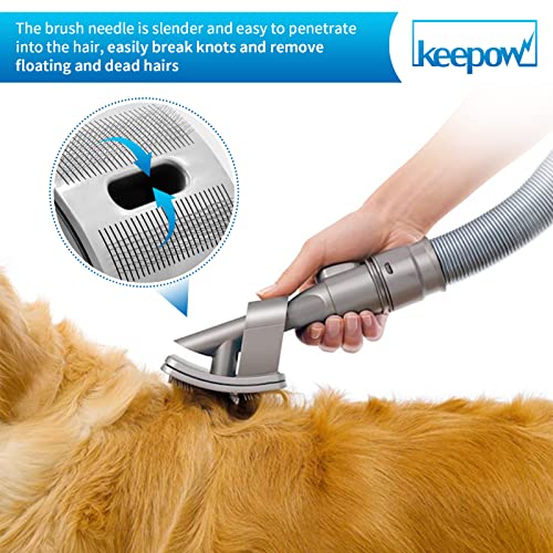 KEEPOW Groom Hundebürste für Dyson Staubsauger, Hund Tierhaarbürste Aufsatz mit Verlängerungs Schlauch und Adapter für Dyson V11 V10 V8 V7 und V6, Groom Pet Tool Zubehör Vergleichbar mit 921001-01