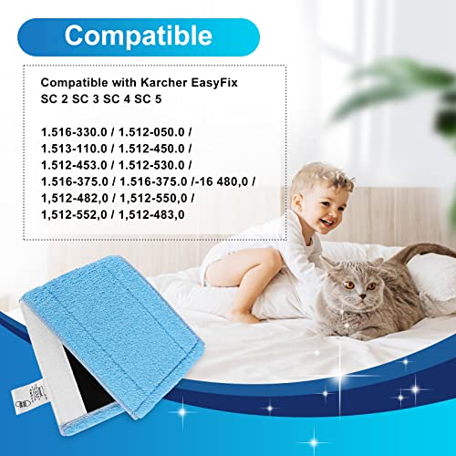 KEEPOW 2803M 5 panni in microfibra per pulizia a vapore Kärcher EasyFix SC 2, SC 3, SC 4, SC 5, nuovo materiale, (fondo duro, ceramica)