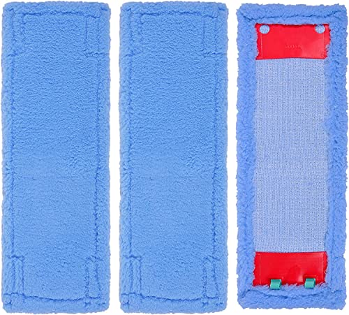 KEEPOW 3 Mikrofaserpads Kompatibel mit Profi XL Bodenwischer, Saugfähigen und reinigungsstarken Bodenwischbezügen, Neues Material, blaues, Weiches Design