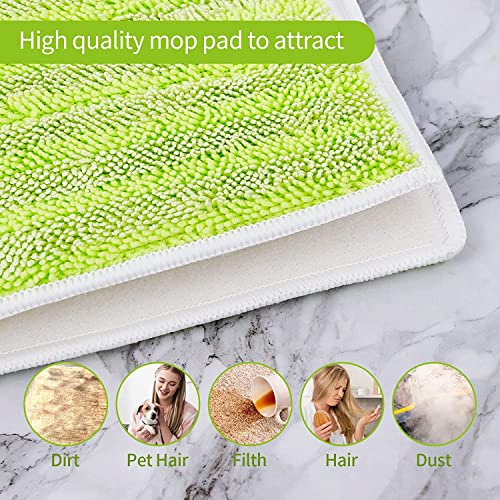 KEEPOW 11.8*5.5 Inches Green Microfiber Mop Pads 5 Pcs