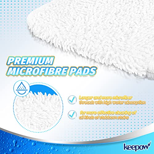 KEEPOW Steam Mop Replacement Pads for Viledas Steam Mop Plus and Viledas Steam Mop, Washable Steam Mop Head Replacement (5 Pack)