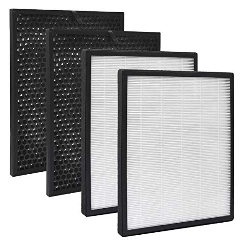 KEEPOW 2 Set Replacement Filter for Levoit Air Purifier LV-PUR131 and LV-PUR131S, True HEPA and Activated Carbon Filters Set