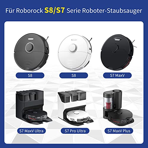 KEEPOW 8 Wischtücher für Roborock S8/ S7/ S7 Maxv Ultra/ S7 Pro Ultra/ S7 MaxV/ S7 MaxV Plus Wischroboter, Zubehör für Roborock S8/S7 Serie, Waschbar Ersatzteile