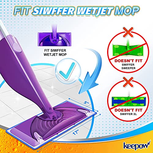 KEEPOW Microfiber Wet Jet Mop Pads 5 Pcs