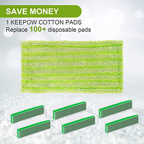 KEEPOW Reusable Pads for All 10-12 Inches Flat Mop 6 Pcs