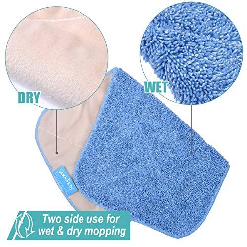 KEEPOW 5 Microfiber Mop Refills for MR.SIGA, Double side use, Wet & Dry Mopping