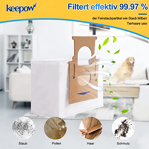 KEEPOW 1609D 5 sacchetti per aspirapolvere Ecovacs Deebot T9+ T9+ N8+ N8 Pro+ T8 T8+ T8 + T8 AIVI T8 AIVI+ DX93 DDX96 Yeedi K781+ Vac CH1918