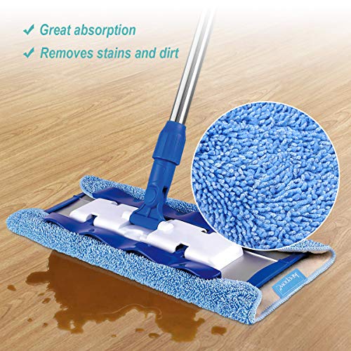 KEEPOW 5 Microfiber Mop Refills for MR.SIGA, Double side use, Wet & Dry Mopping