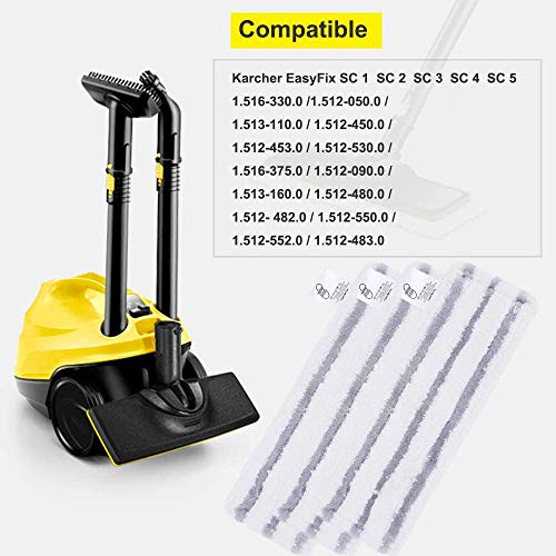 KEEPOW 2803M Set di 5 panni in microfibra per pulizia a vapore Karcher EasyFix SC2, SC3, SC4, SC5, con ugelli per pavimenti in microfibra, versione aggiornata