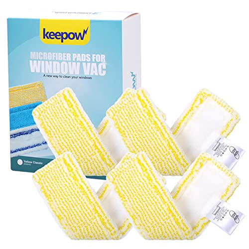 KEEPOW 4 PCS WV Bonnettes Microfibre Accessoire pour Karcher Nettoyeur de Vitres WV 2 Plus N, WV 2 Premium, WV 5 Plus N, WV 5 Premium, WV6 Plus