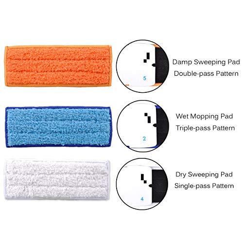 KEEPOW Washable Microfiber Cleaning Pads for iRobot Braava Jet 240 241 Included (2 pcs Wet Pads, 2 pcs Damp Pads and 1pcs Dry Pad)