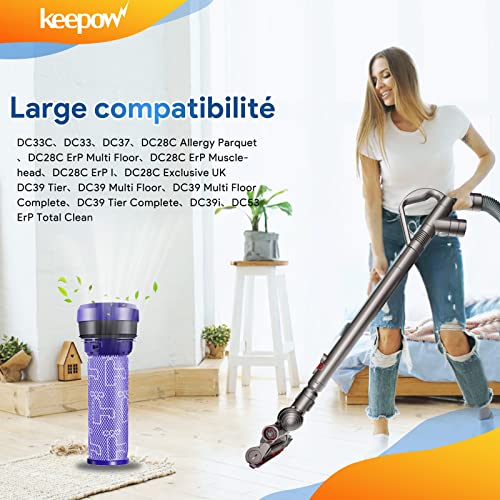 Keepow 1506F Filtro di Ricambio per Dyson DC37 DC33C DC33 DC39 DC28C DC53 Aspirapolvere